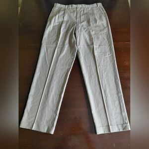 Ralph Lauren Dress Pants 38x34 Mens Brown Pleated Cuffed Stretch